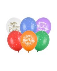 Balloons 30 cm, Happy Birthday To You, mix (1 pkt / 6 pc.)