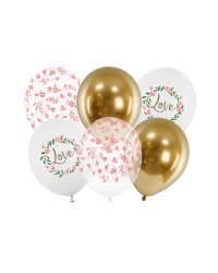 Balloons 30 cm, Love, mix (1 pkt / 6 pc.)