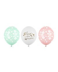 Balloons 30 cm, Love you mom, mix (1 pkt / 50 pc.)