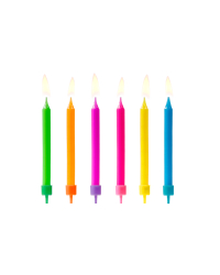 Birthday candles Colourful, mix, 6.5cm (1 pkt / 6 pc.)