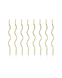 Birthday candles curl, gold, 14 cm (1 pkt / 8 pc.)