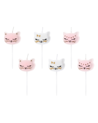 Birthday candles Cat, mix, 2cm (1 pkt / 6 pc.)