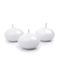 Floating candle disc, matt, white, 4cm (1 pkt / 50 pc.)