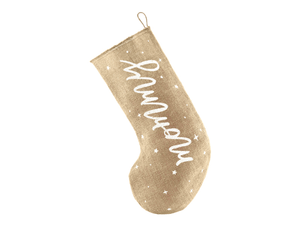 Decorative stocking Mommy, white, 23x39.5cm