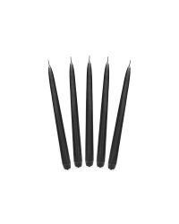 Taper candle, matt, black, 24cm (1 pkt / 10 pc.)