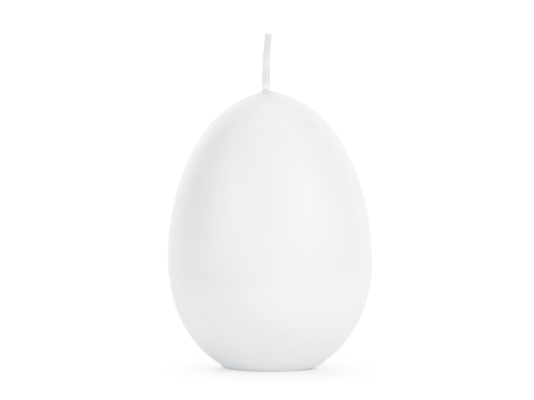 Egg candle, white, 10 cm