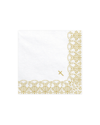 Napkins First Communion - Ornament, 33x33cm, gold (1 pkt / 20 pc.)