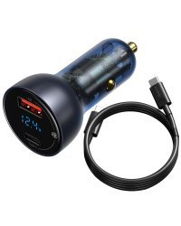 Baseus Particular Digital Авто Зарядка + USB-C кабель / QC+PPS / 65W / 1m / 100W