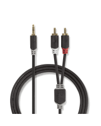 Nedis Aux провод 3.5 mm -> 2x RCA 1m Черный