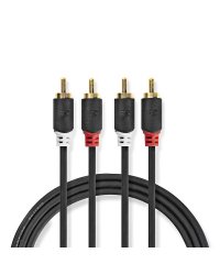 Nedis Aux провод 2x RCA -> 2x RCA 10m Черный