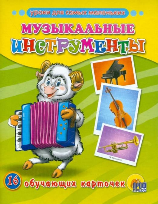 Музыкальные инструменты (16 обучающих карточек)