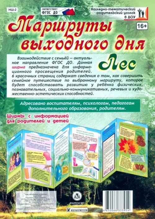 Маршрут выходного дня. Поход с ребенком в лес. Ширмы с информацией