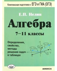 Алгебра. 7-11 классы. Определения, свойства, методики решения задач - в таблицах