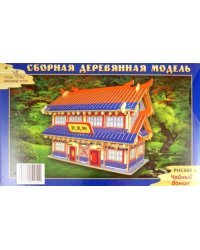 Сборная деревянная модель, цветная. Чайный домик