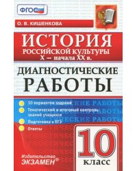 Диагностические работы по истории. История российской культуры. 10 класс. X-начало XX вв. ФГОС