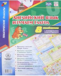 Комплект плакатов &quot; Английский язык. Изучаем глагол&quot;. 8 плакатов с методическим сопровождением