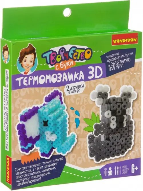 Термомозаика 3D. Коала и слон