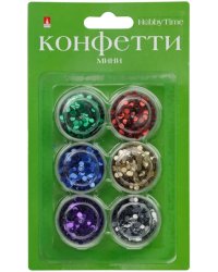 Конфетти мини для декора, 3 мм, 6 цветов, арт. 2-419/04