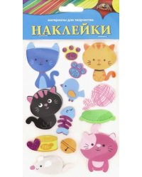 Наклейки 3D из мягкого пластика, &quot;Забавные котята. Ассорти&quot;