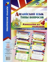 Комплект плакатов &quot;Английский язык. Типы вопросов&quot;. 4 плаката с методическим сопровождением. ФГОС