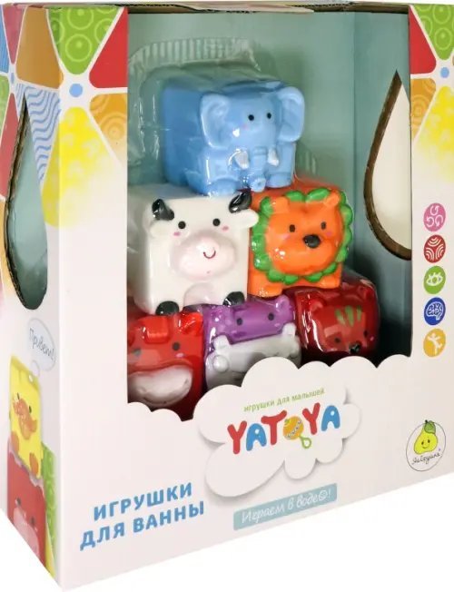 Набор игрушек для ванной. Забавные кубики, 6 штук