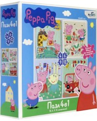 Пазл 4 в 1. Peppa Pig. Солнечная прогулка, 4, 6, 9, 12 элементов