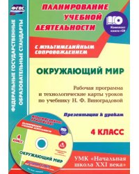 Окружающий мир. 4 класс. Рабочая программа и технологические карты по учебнику Н. Виноградовой (+CD) (+ CD-ROM)