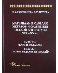 Материалы к словарю метафор и сравнений русской литературы XIX-XX вв. Выпуски 4-5