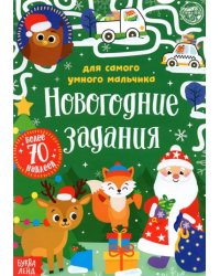 Книжка с наклейками Новогодние задания для самого умного мальчика