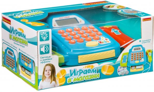 Играем в магазин. Игровой набор с кассовым аппаратом