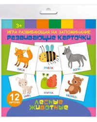 Развивающие карточки. Лесные животные, 12 штук