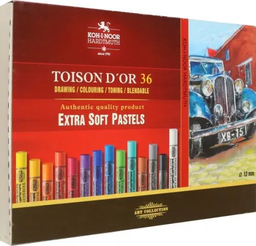 Пастель сухая художественная Toison d`Or Extra Soft 8555, 36 цветов