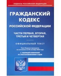 Гражданский кодекс РФ на 20.09.2022. Части 1-4