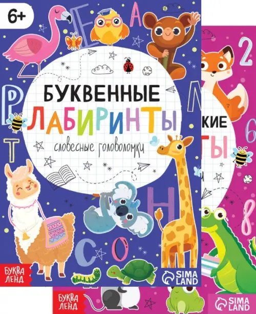 Математические и буквенные лабиринты. Набор из 2-х книг