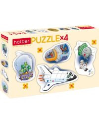 Puzzle. Набор фигурных пазлов, 4 в 1. Космические истории