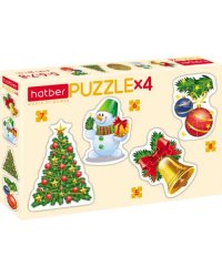 Puzzle. Набор фигурных пазлов, 4 в 1. Праздник к нам приходит