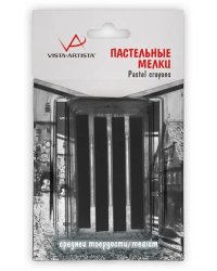 Пастельные мелки, черные, средней твердости, 4 штуки