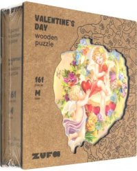 Деревянный пазл с двухслойной крышкой День святого Валентина, 161 деталь