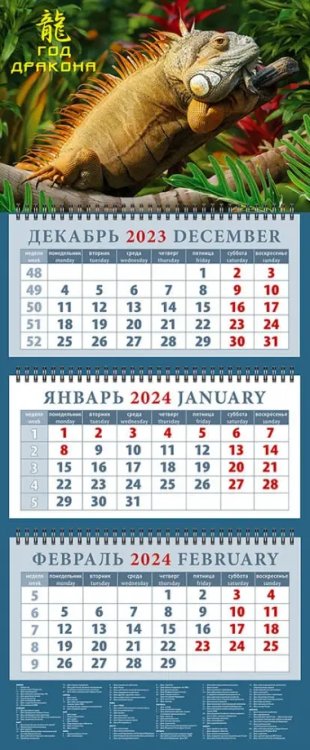 Календарь на 2024 год Год дракона