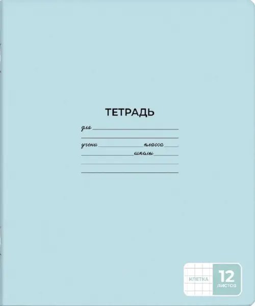 Тетрадь школьная ученическая, А5+, 12 листов, клетка