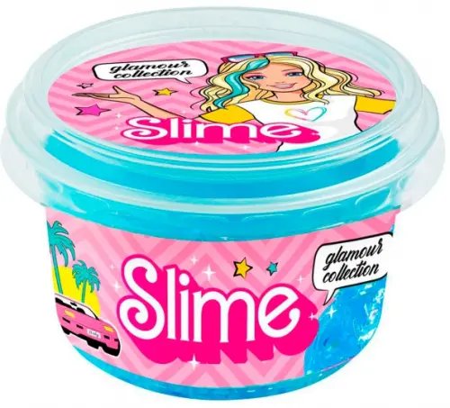 Slime glamour collection clear, голубой