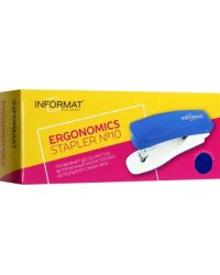 Степлер Ergonomics №10, до 25 листов, пластик, синий