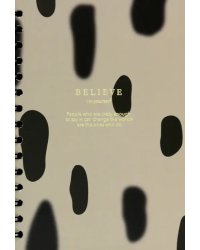 Тетрадь Believe. Пятна на бежевом, 120 листов, клетка