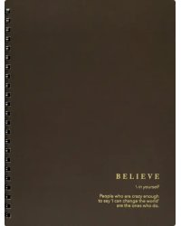 Тетрадь Believe. Черный, 120 листов, клетка