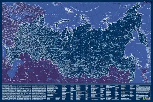 Карта Российской Федерации. Светящаяся в темноте