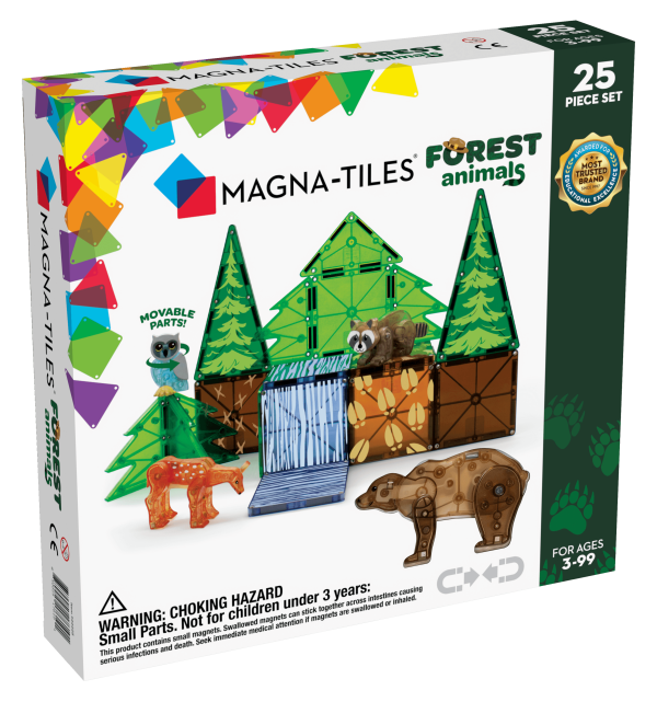 MAGNA-TILES Магнитный конструктор Лесные животные, 25 деталей