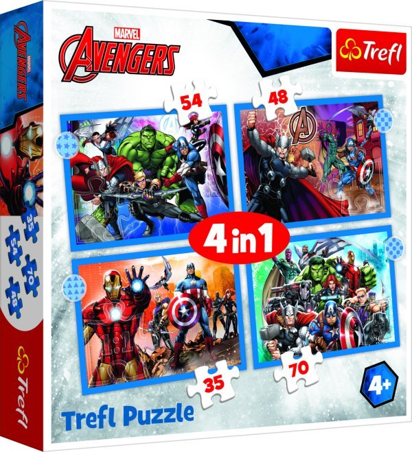 TREFL AVENGERS Комплект пазлов 4в1 Мстители