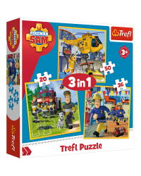 TREFL FIREMAN SAM Комплект пазлов 3в1 Пожарник Сэжм