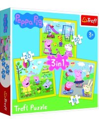 TREFL PEPPA PIG Комплект пазлов 3в1 Свинка Пеппа