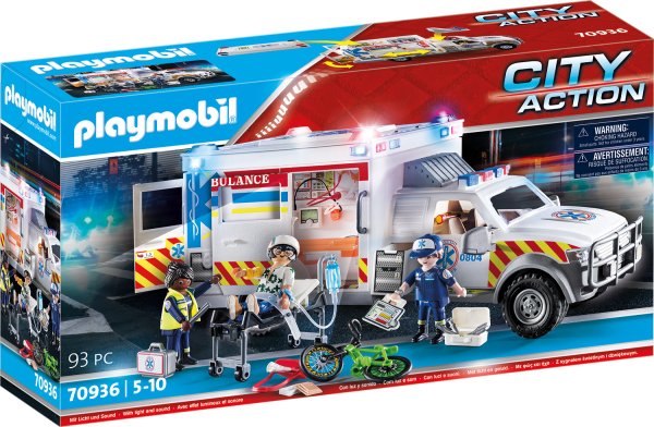 PLAYMOBIL Спасательные машины: скорая помощь со светом и звуком 70936